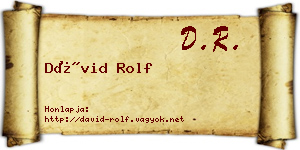 Dávid Rolf névjegykártya